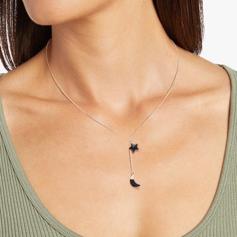 Rudiment Miramar Star and Moon Black and Gold Celestial Necklace 🌙✨